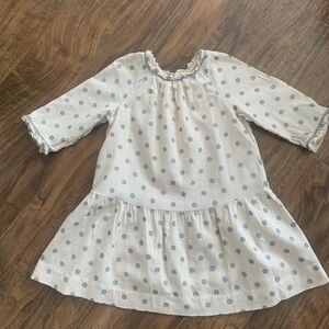 Bonpoint Girls Dress with Silver Polka Dots - Age 4